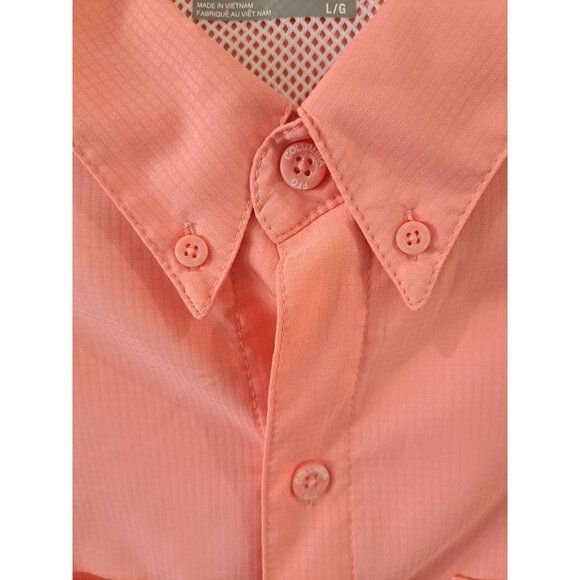 Lot of 2 Columbia PFG Omni-Shade Long-Sleeve Fishing Shirts Coral Blue Vented L - Picture 5 of 16